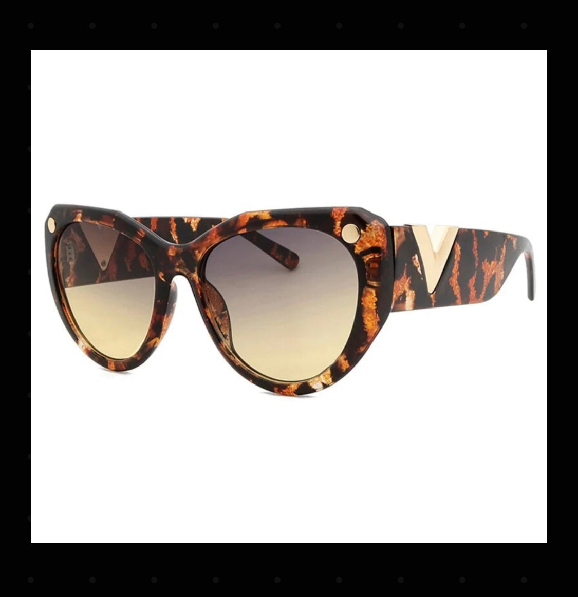 V Leopard Sunglasses