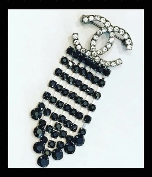 CC Black Tassel Brooch