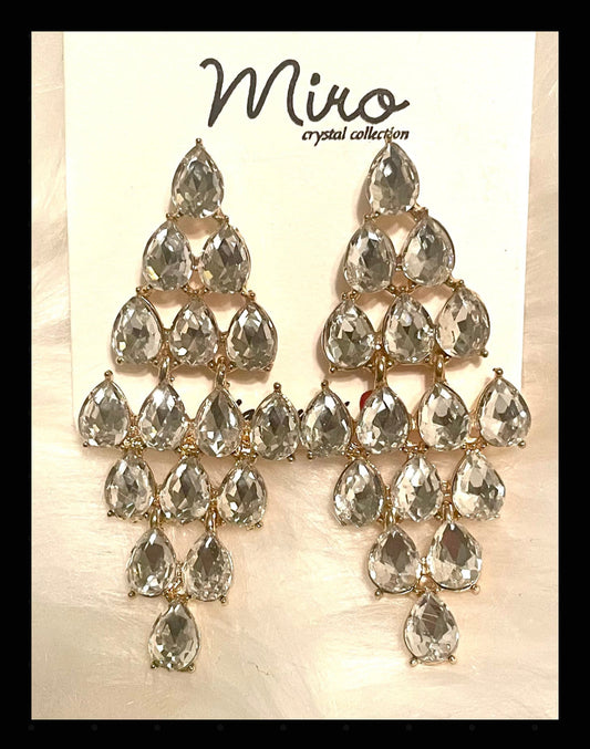 Gold Rhinestone Drop Earrings