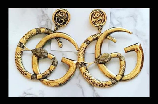 Gold Snake GG Earrings