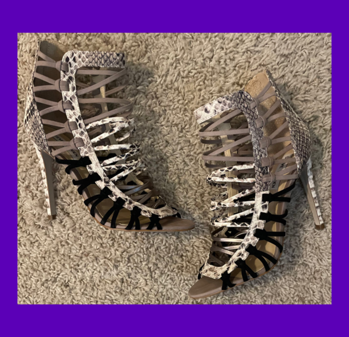 Black Snake Skin Heels