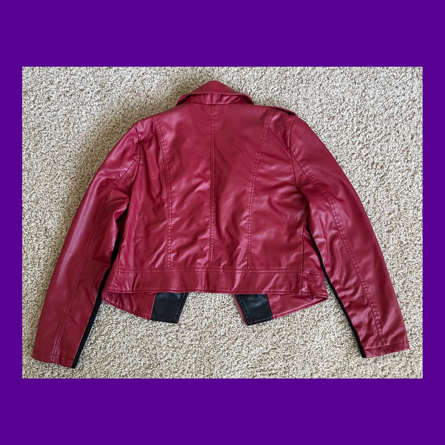 “Out For A Ride” Red Faux Leather Jacket