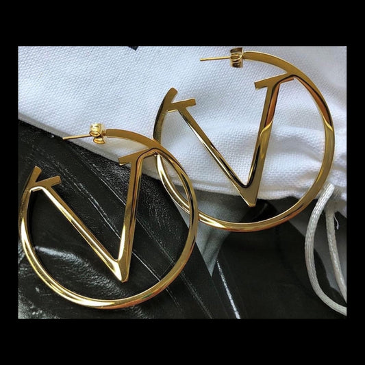 V Hoop Earrings