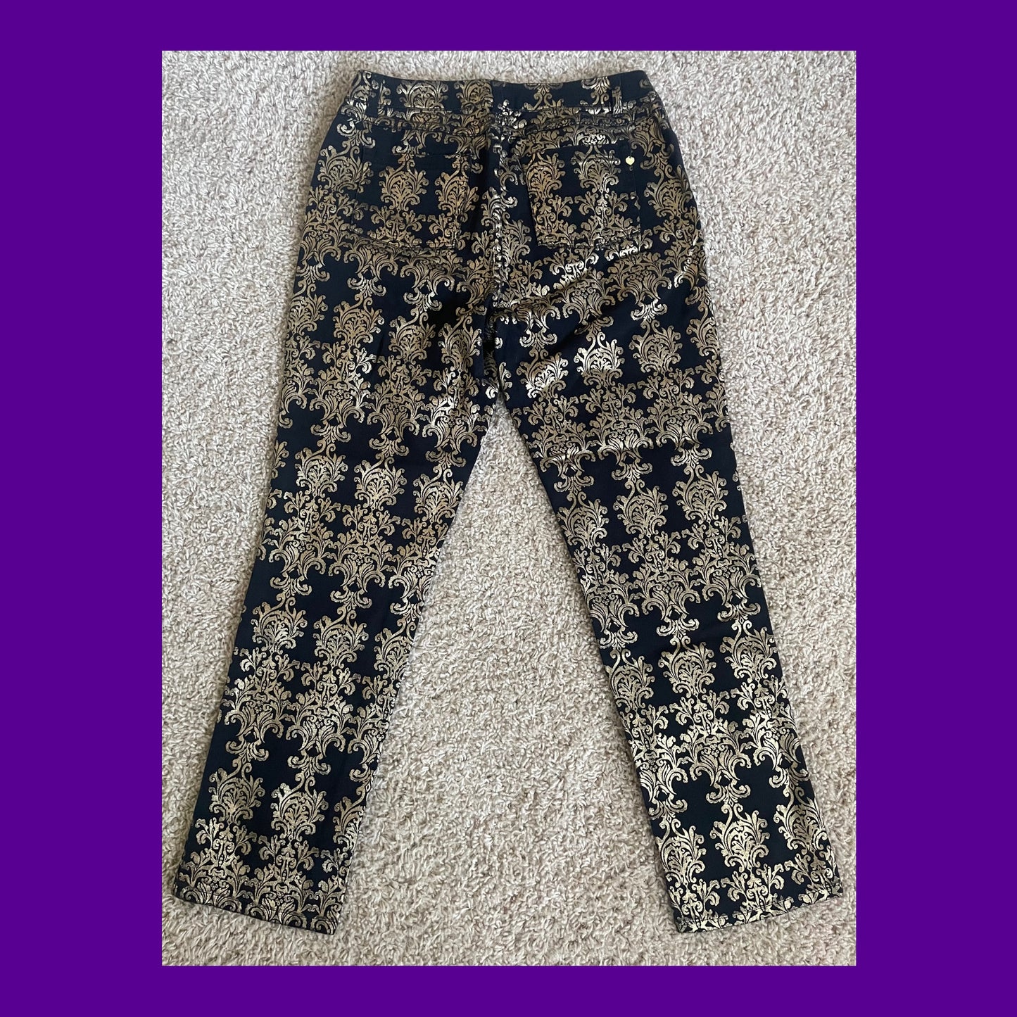 Gold Damask Pattern Pants