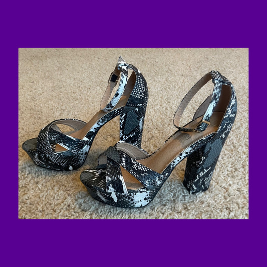 Snakeskin Platform Heels