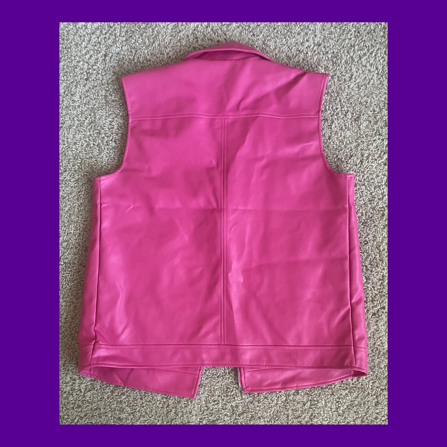 Pink Faux Leather Vest