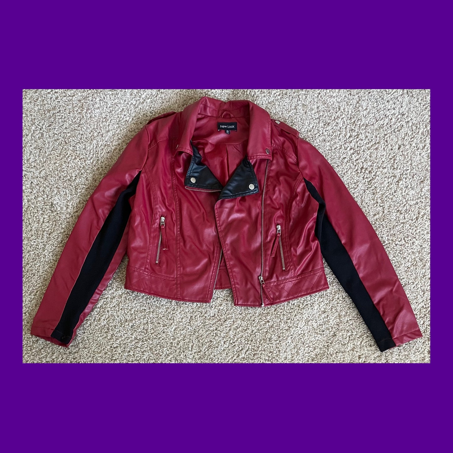 “Out For A Ride” Red Faux Leather Jacket