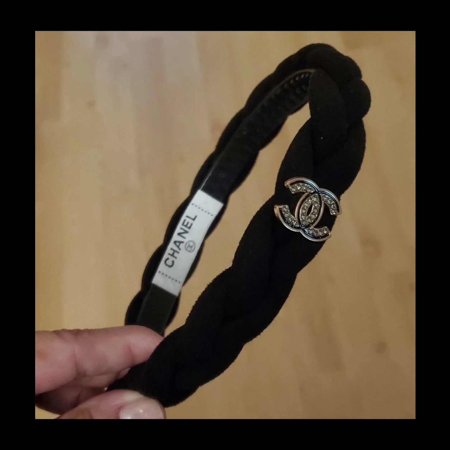 Black Cc Woven Headband