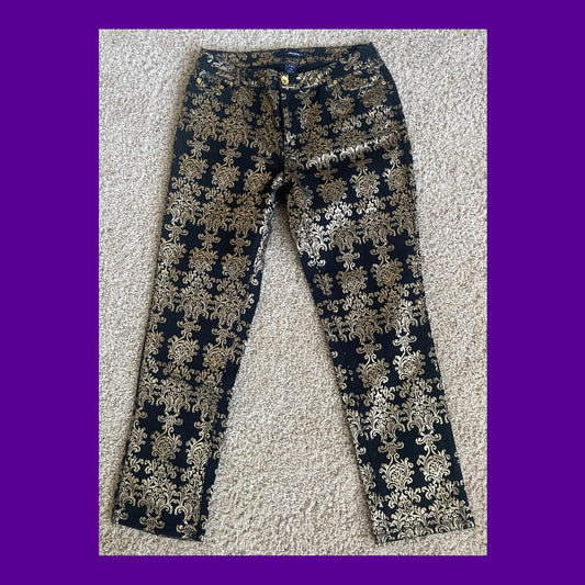 Gold Damask Pattern Pants