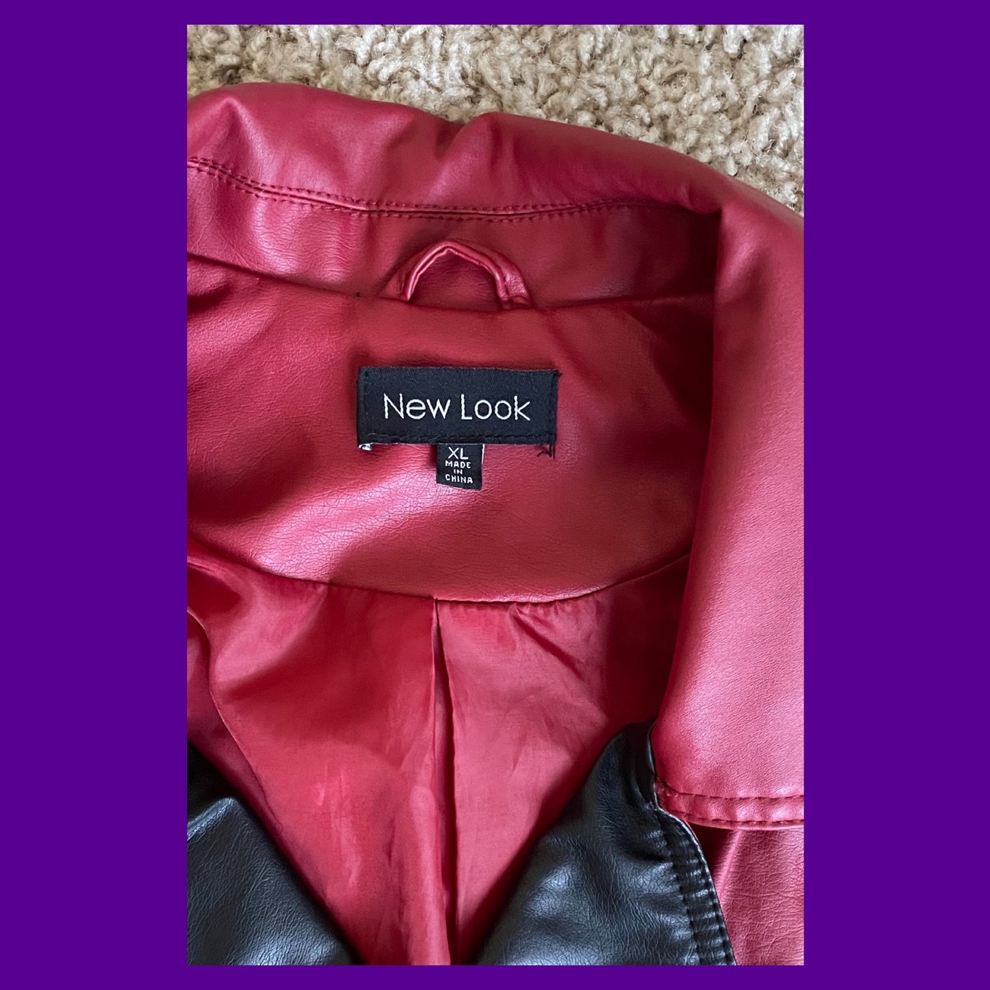 “Out For A Ride” Red Faux Leather Jacket